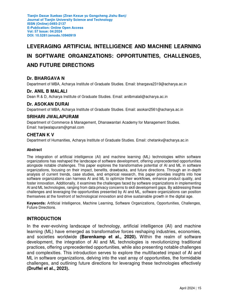 AI & ML in Software Organizations | PDF | Artificial Intelligence ...