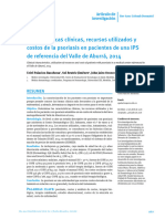 Características Clínicas, Recursos Utilizados y Costos de La Psoriasis en Pacientes de Una IPS de Referencia Del Valle de Aburrá, 2014