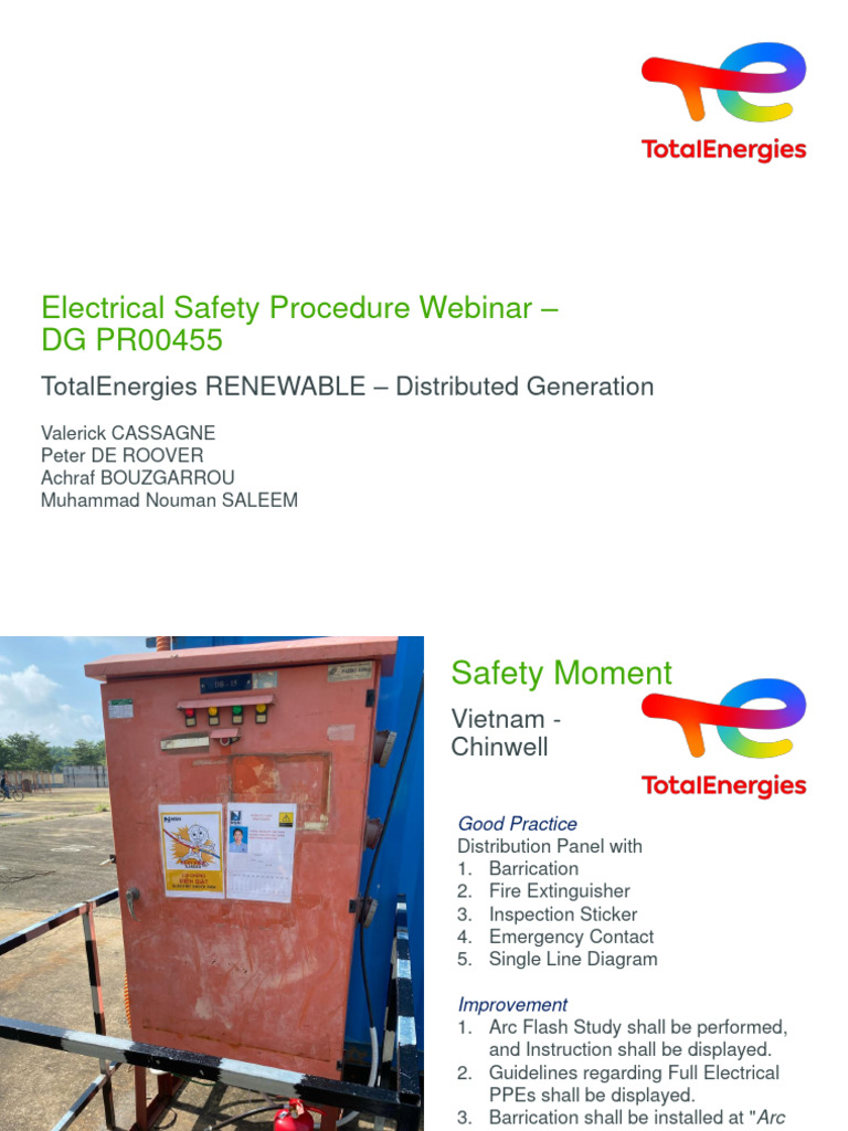 TotalEnergies Electrical Safety Guidelines | PDF | Personal Protective ...