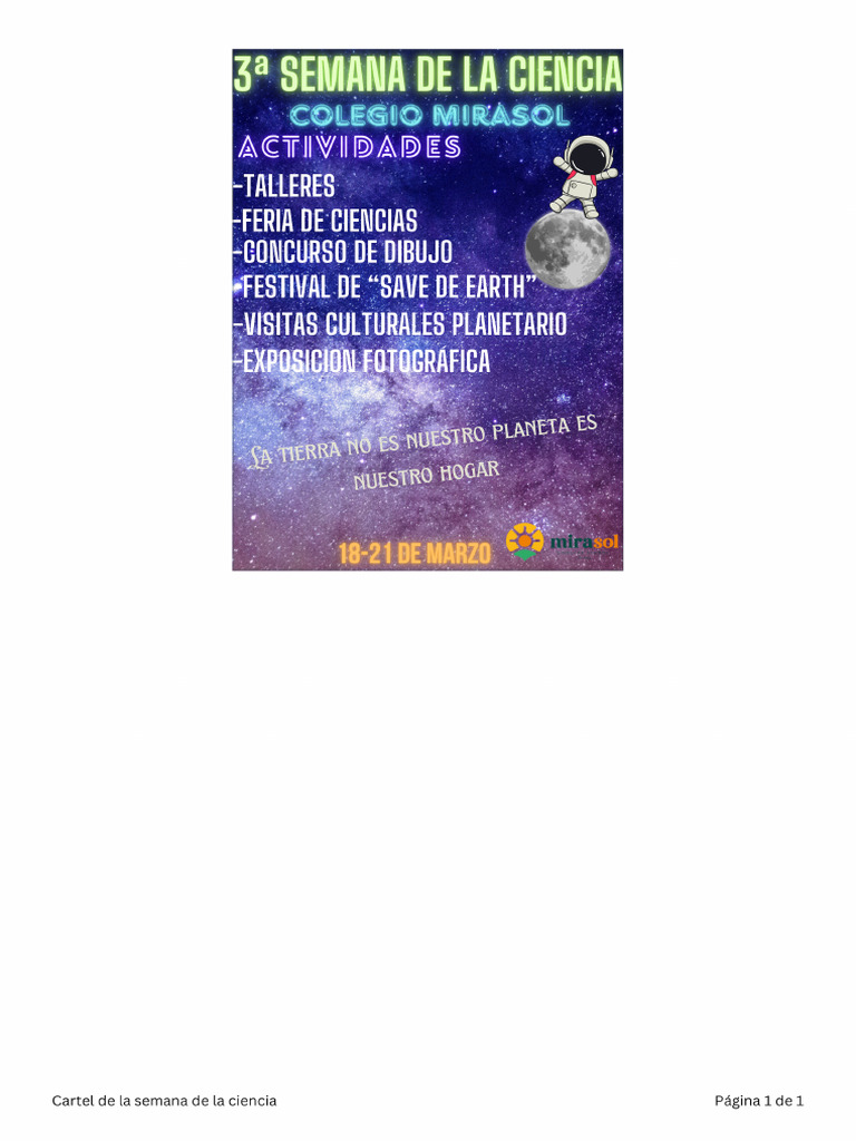 Cartel de La Semana de La Ciencia | PDF