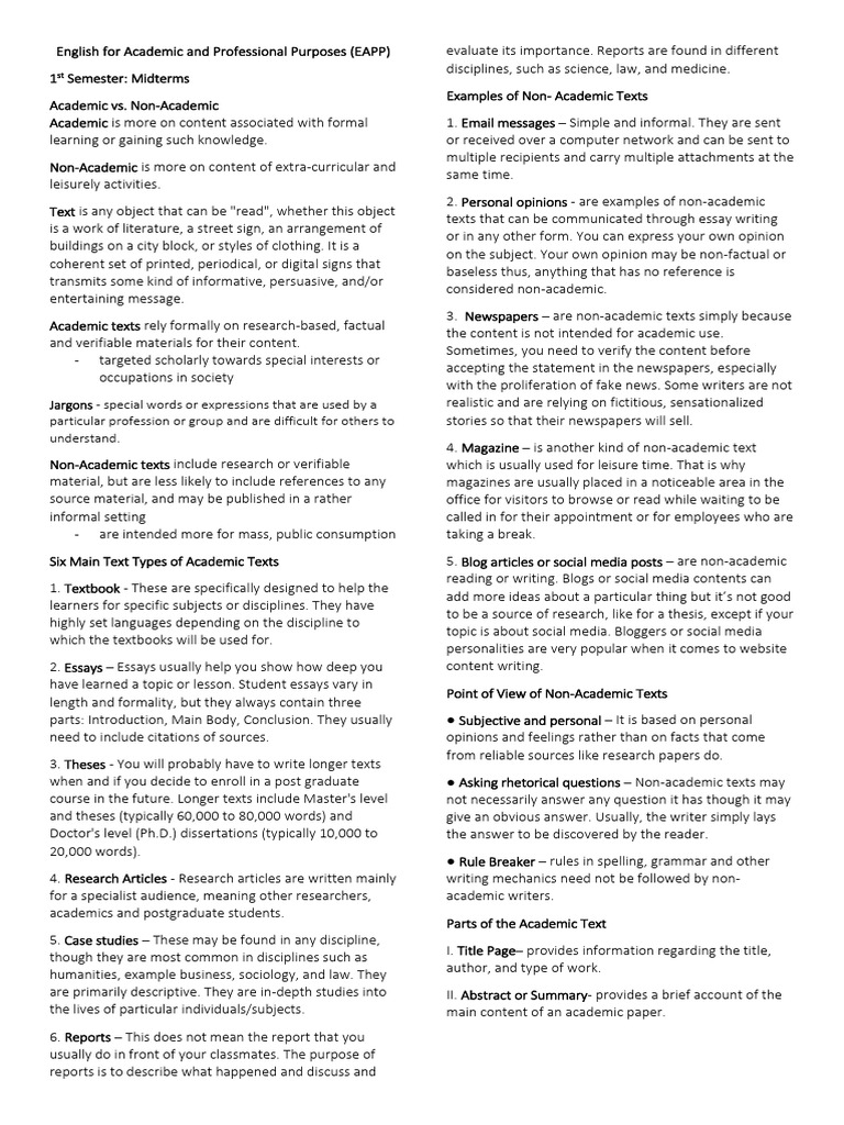 Eapp Lecture 1 Pdf Thesis Essays