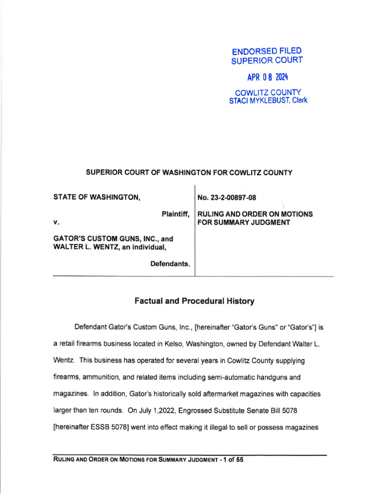 Washington State Rules Ban On HighCapacity Magazines Is