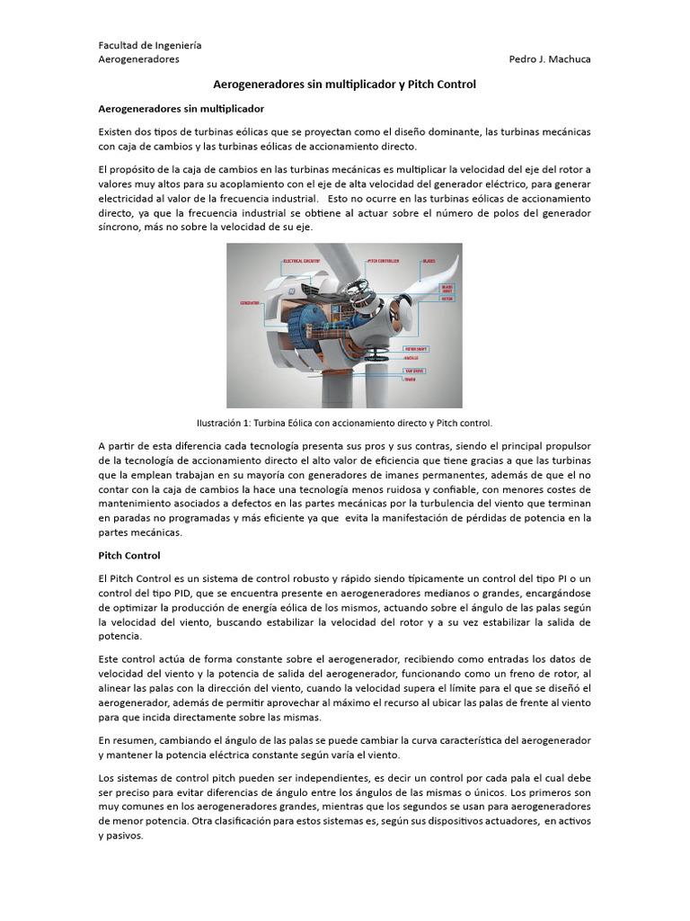 Control de Pitch en Aerogeneradores | PDF | Turbina | Energía eólica