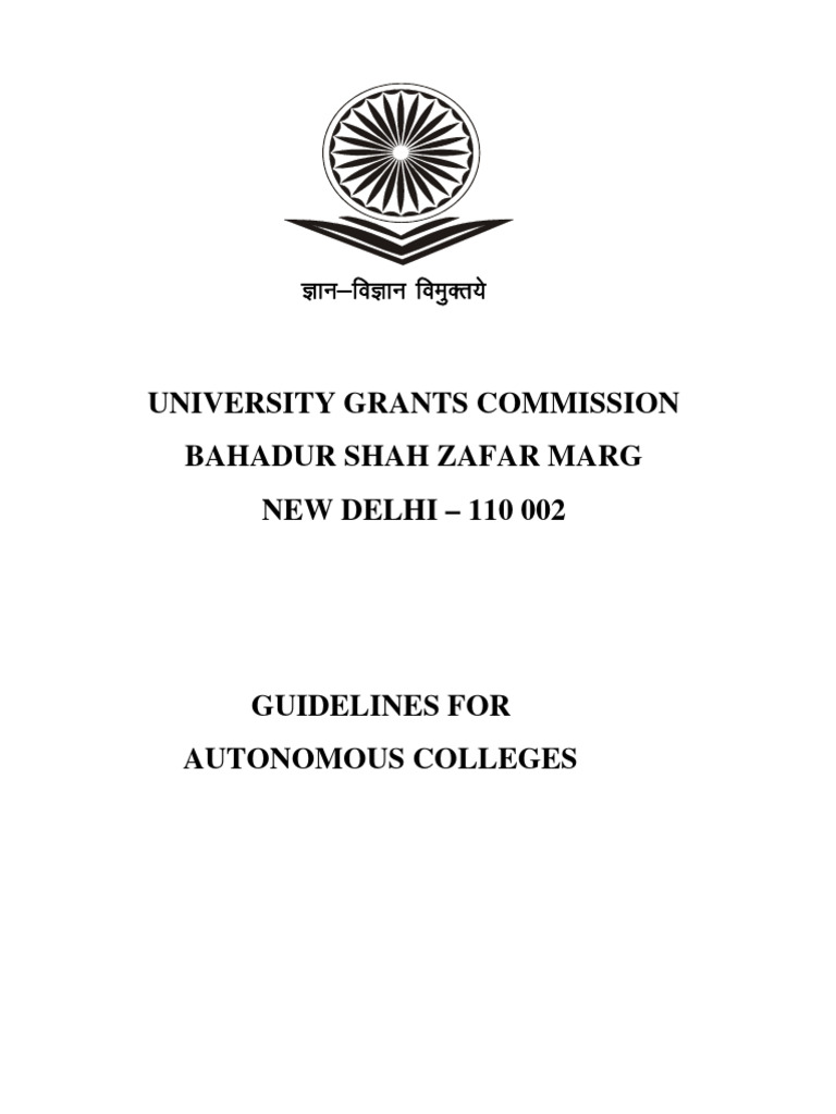 UGC Guidelines for Autonomous Colleges 2024 | PDF | College | University