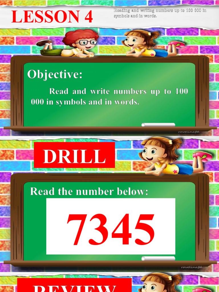 Lesson 4 reading and writing numbers up to 100 000 in symbols and in