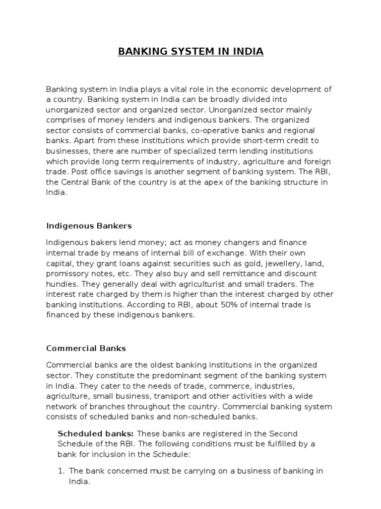 Overview of India's Banking System | PDF | Reserve Bank Of India | Banks