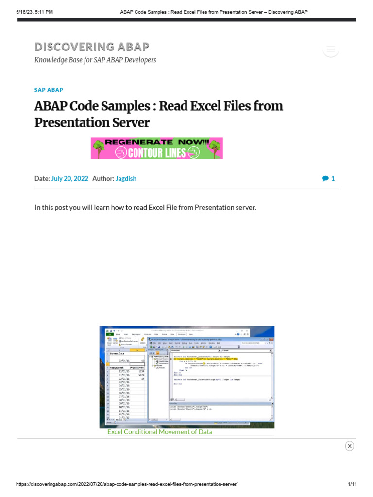 ABAP Code Samples _ Read Excel Files from Presentation Server