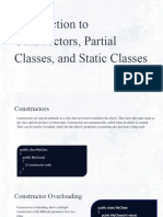 Introduction to Constructors, Partial Classes, And Static Classes