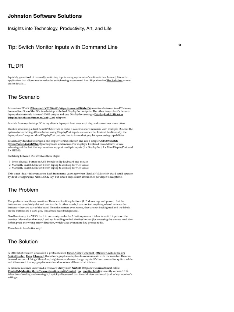 Tip Switch Monitor Inputs With Command Line Johnston Software Solutions PDF Personal