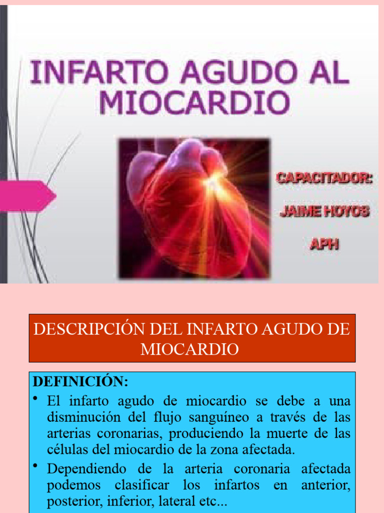 IAM Presentación | PDF | Infarto de miocardio | Ansiedad