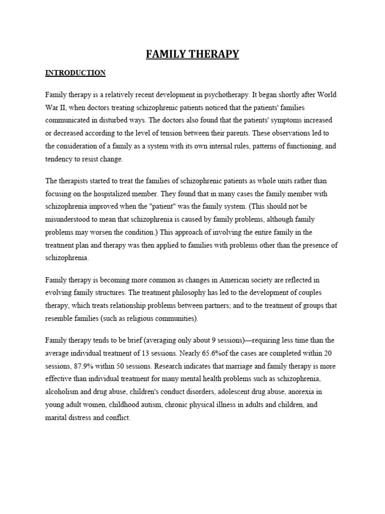 Family Therapy Main | PDF | Psychotherapy | Family Therapy