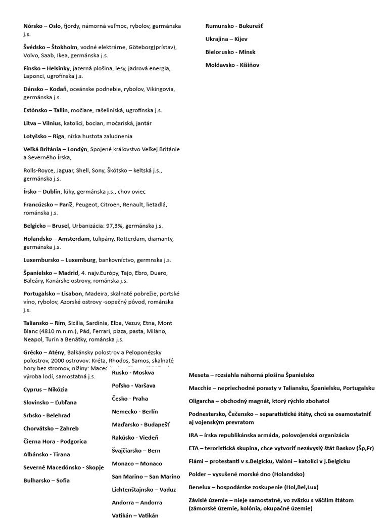 Európa Štáty | PDF