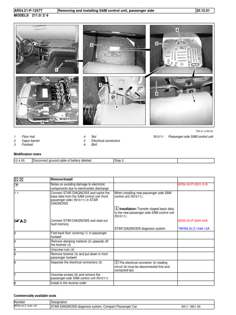 SAM Control Unit Passenger Side | PDF | Electrical Connector | Equipment