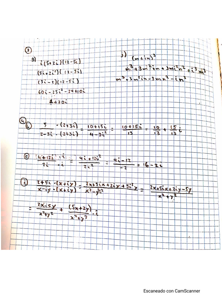 Ejercicios Mp Matemáticas Números Complejos Pdf