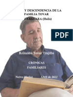 Origen y Descendencia de La Familia Tovar en Yaguara