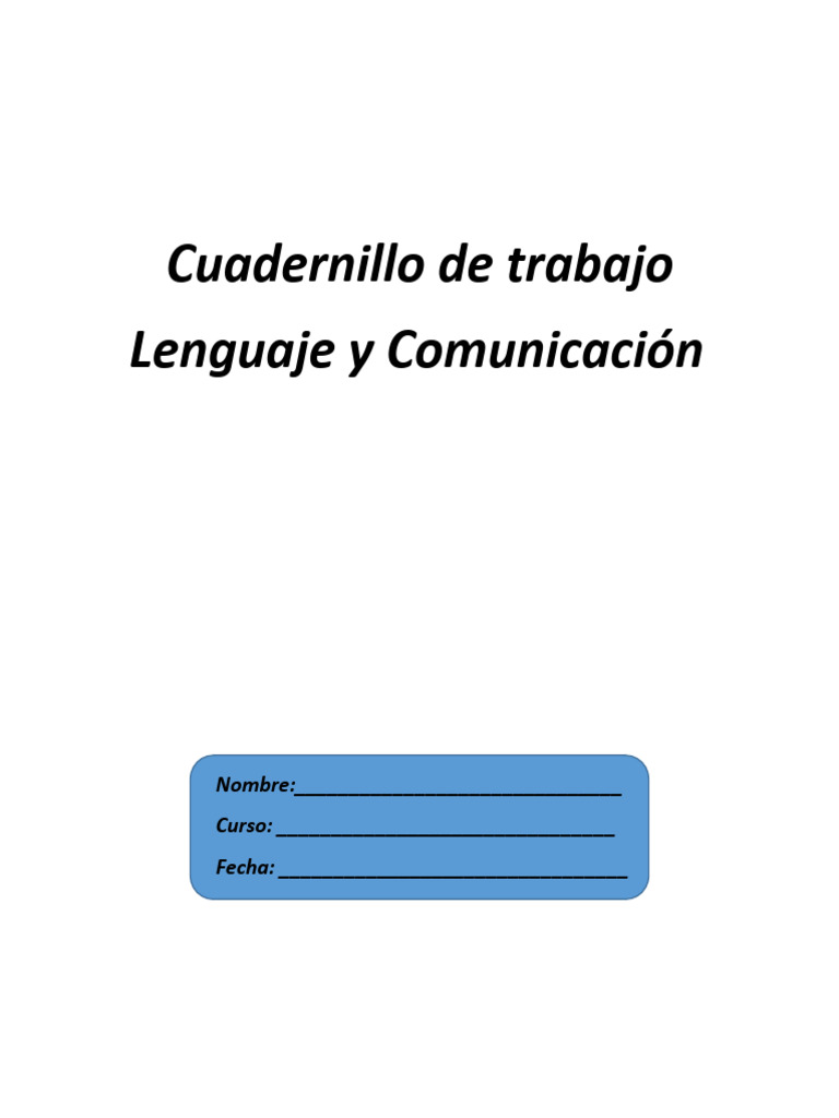 Cuadernillo de Lenguaje y Comunicación | PDF