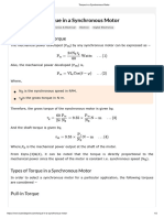 Torque in A Synchronous Motor