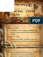KABANATA 9 Unang Pag Uwi Ni Rizal Sa Pilipinas