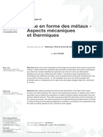 Mise en Forme Des Métaux - Aspects Mécaniques Et Thermiques: Réf.: M3000 V2