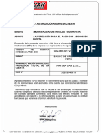 CARTA N° 16 - MUNICIPALIDAD DISTRITAL DE TOURNAVISTA EGX-390 AUTORIZACION DE PAGO - 23012021