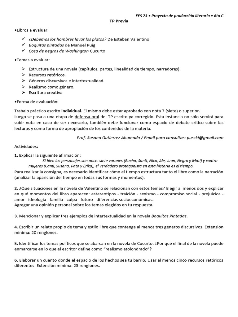 TP Previa - PPL 6to | PDF