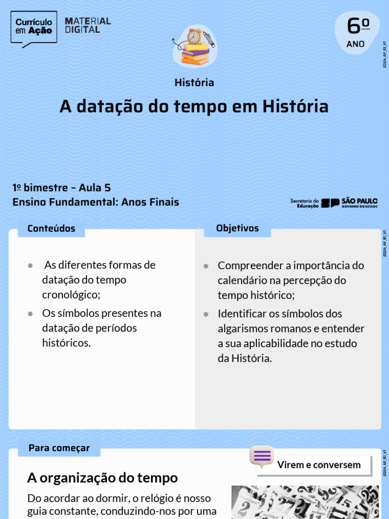 A Importância do Tempo na História | PDF | Calendário | Tempo