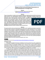 Analysis of The Influence of The Level of Political Awareness On Political Participation of Young Voter