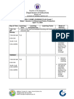WEEKLY HOME LEARNING PLAN Template