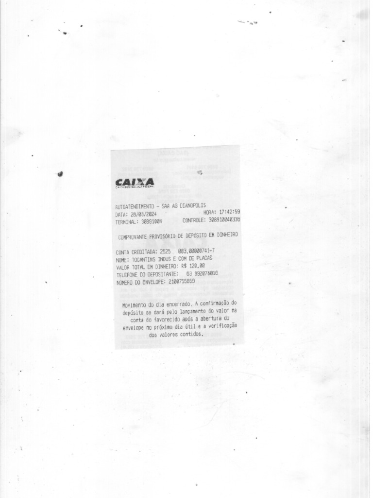 Comprovante de Depósito 020 | PDF