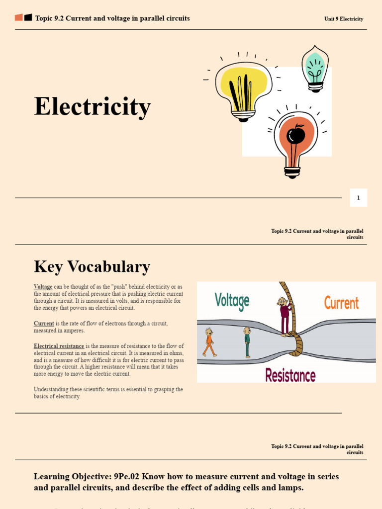 Current and Voltage in Parallel Circuits | PDF | Series And Parallel ...