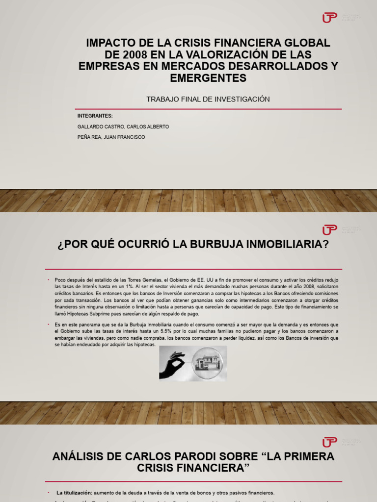 Impacto de La Crisis Financiera Global de 2008 | PDF | Préstamos ...