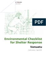 Environmental Checklist For Shelter Response: Vanuatu