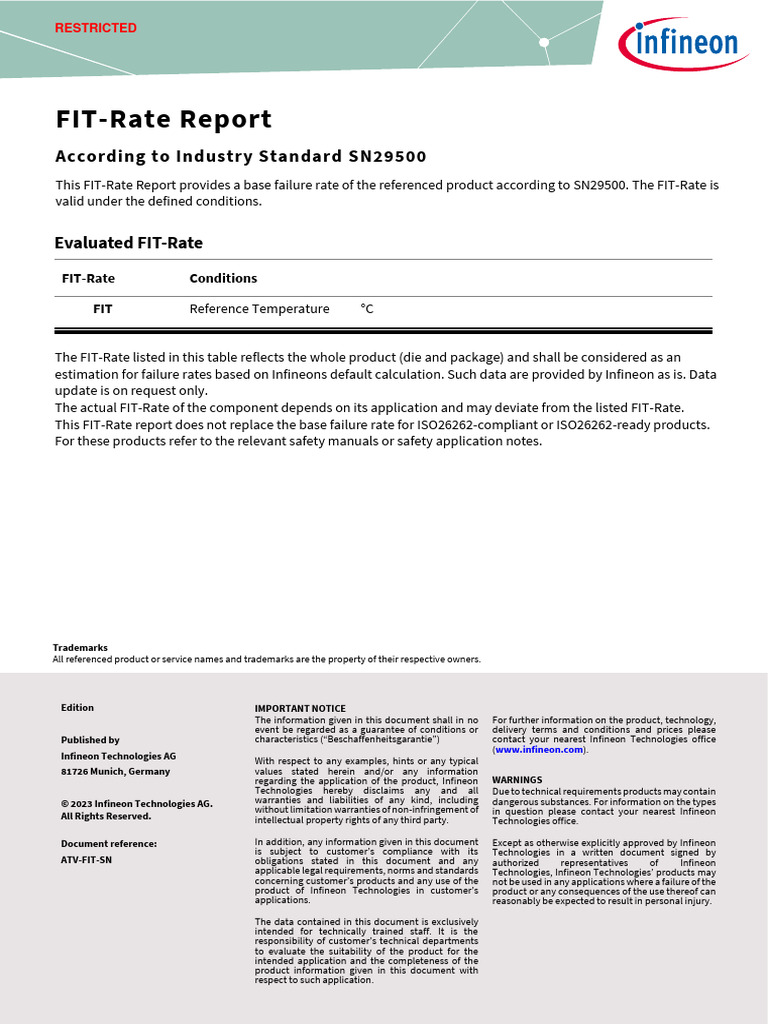 FIT-Rate Report for TC375TP Product | PDF | Trademark | Information