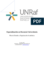 Especializacin en Docencia Universitaria Plan de Estudio 1