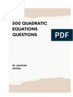 500 Quadratic Equation Questions Worksheet