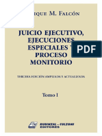 Juicio Ejecutivo, Ejecuciones Especiales y Proceso Monitorio. Tomo I. Enrique Falcon
