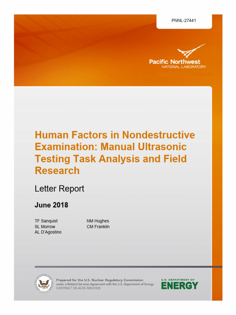 ML18176A055 | PDF | Nondestructive Testing | Reliability Engineering