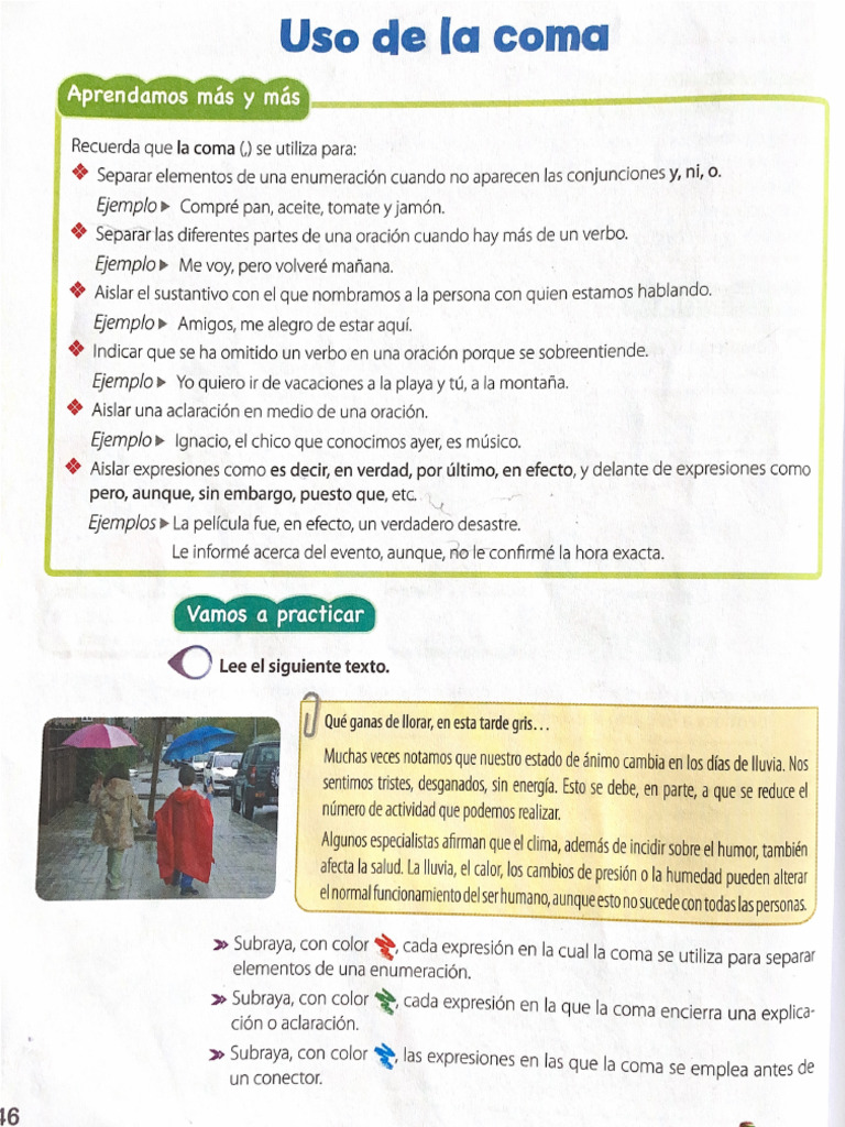 Uso de La Coma y y Punto | PDF