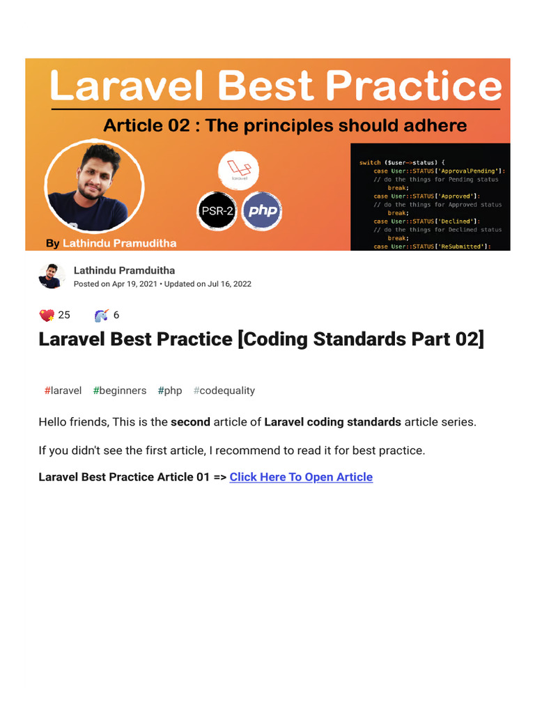 10 laravel best practice coding standards part 02 dev