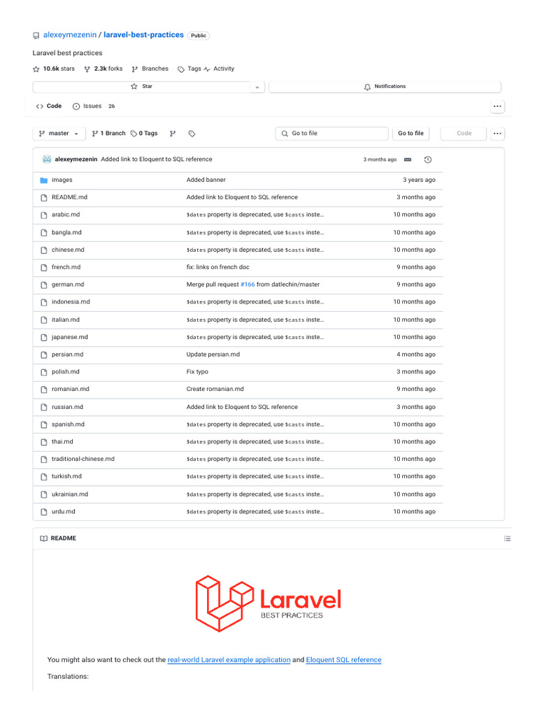 3 best practisegithub alexeymezenin laravel best practices laravel
