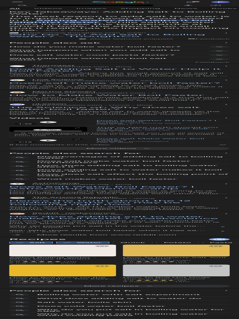 Does Adding Salt To Water Makes It Boil Faster Download Free PDF Water Foods