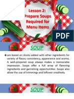 3rd L2Preapare Soup For Required Menu Items