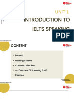 SPEAKING - Unit 1. Introduction To IELTS Speaking
