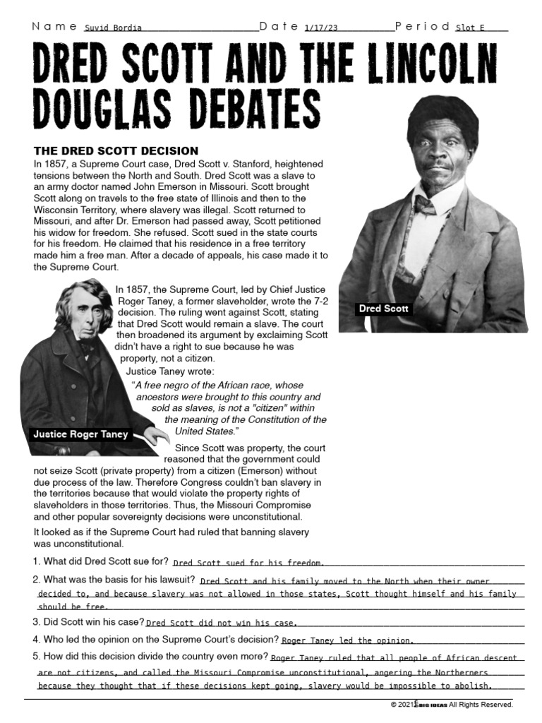 03B Dred Scott - LincolnDouglas | PDF | Dred Scott V. Sandford ...