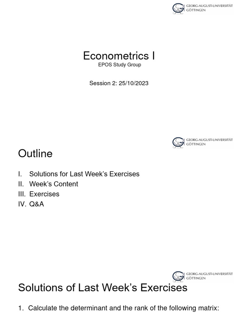 Session 2 - 25.10.23 | PDF | Determinant | Linear Algebra