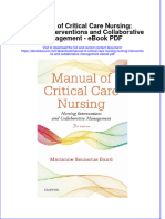 Download ebook Manual Of Critical Care Nursing Nursing Interventions And Collaborative Management Pdf full chapter pdf