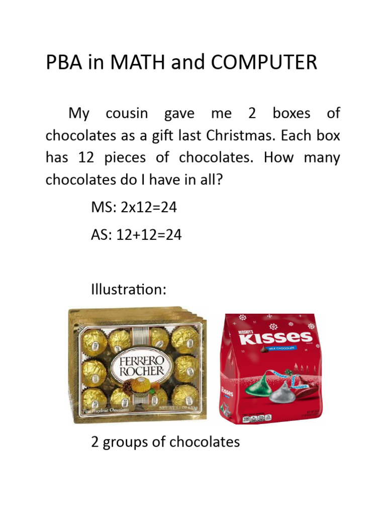 Chocolate Calculation in Math | PDF