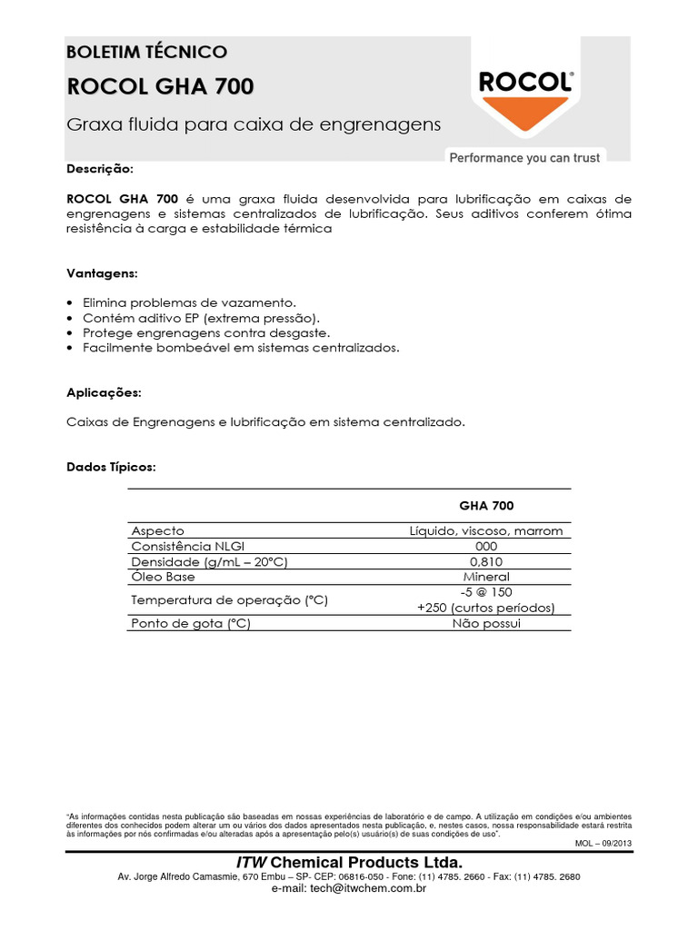 Graxa Fluida ROCOL GHA 700 | PDF