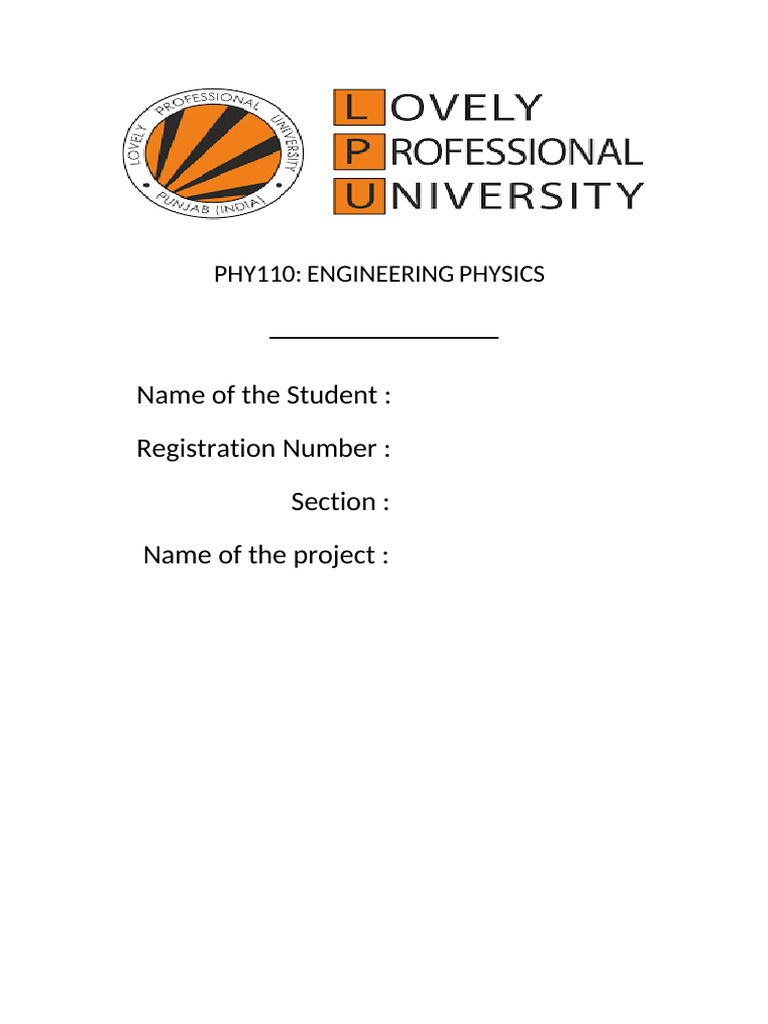Engineering Physics Project Template | PDF