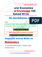 Lecturer Economics General Knowledge 100 Solved MCQs